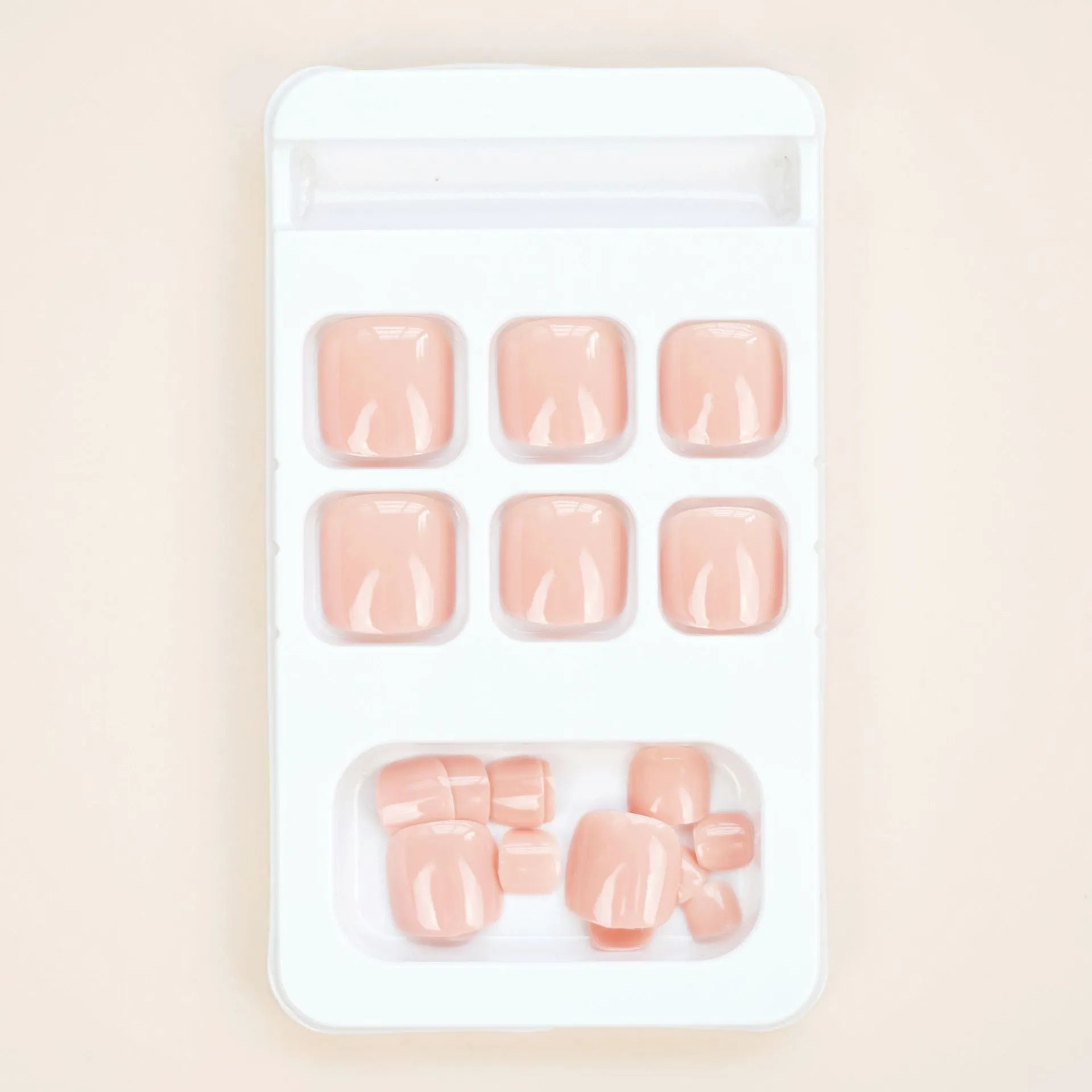 Skin colour plastic toe nail stickers with adhesive glue for decorative foot nail art