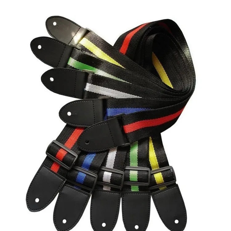 Woven universal crossbody strap for guitar, bass, and ukulele in five colour options