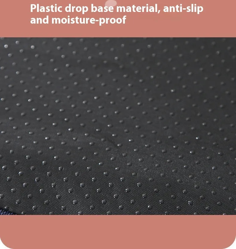 Removable washable memory sponge dog mat in brown, shown with a detached cover for cleaning.