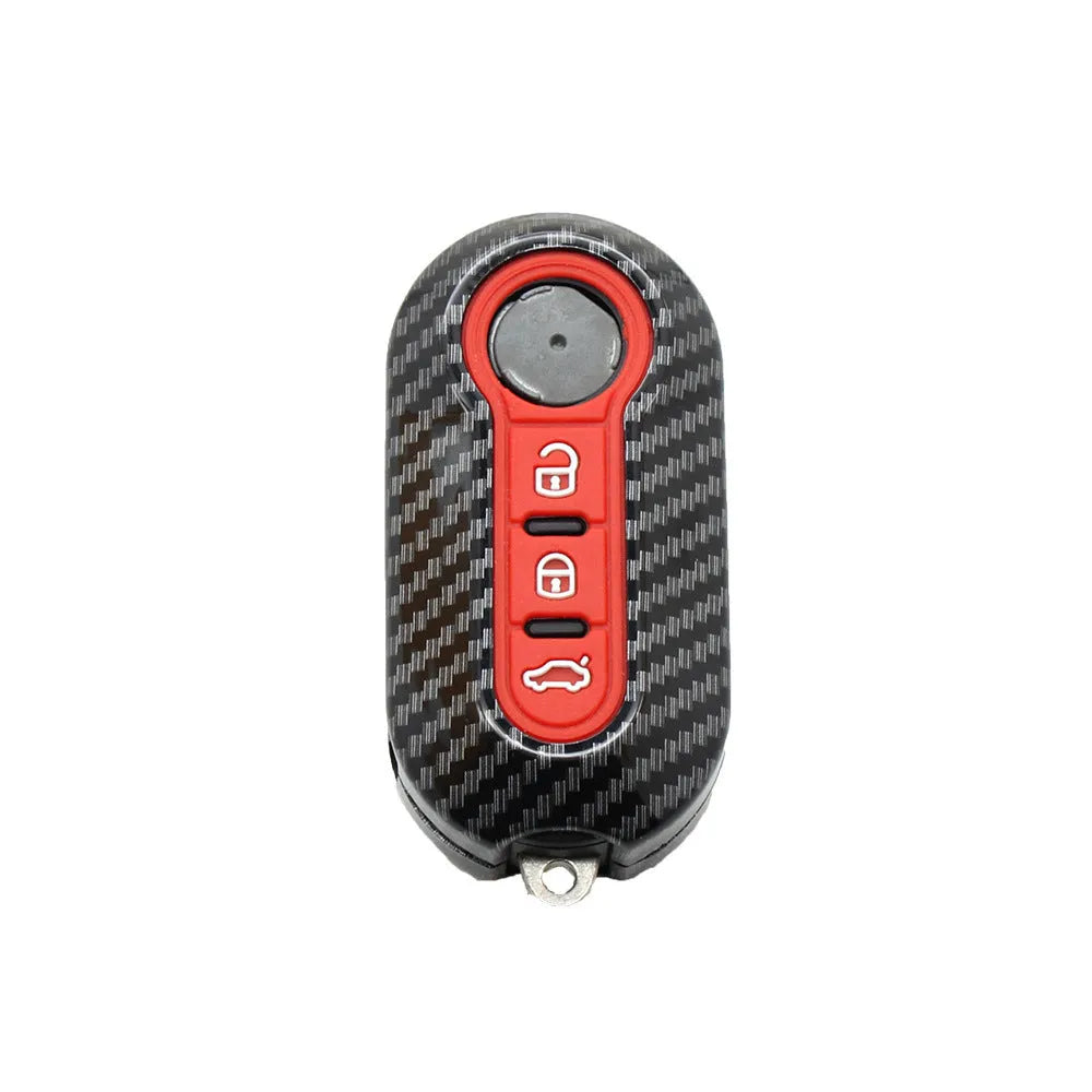Fiat car remote key shell replacement case in black, red and dark blue colours
