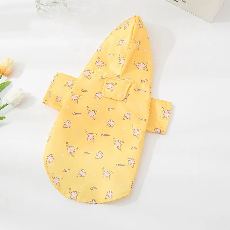 Fashion Pet Raincoat dog clothing in polyester with three colour options sizes S to XL