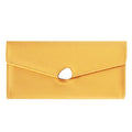 Women's lychee-pattern PU leather clutch wallet in solid colour with patchwork detail
