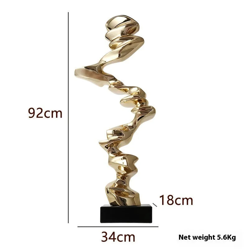 Natural resin abstract still life sculpture in minimalist design for modern decor