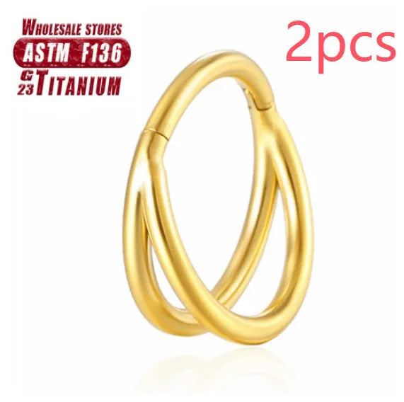 Titanium alloy fork nose ring set in various colours and lengths on 1.2mm gauge.
