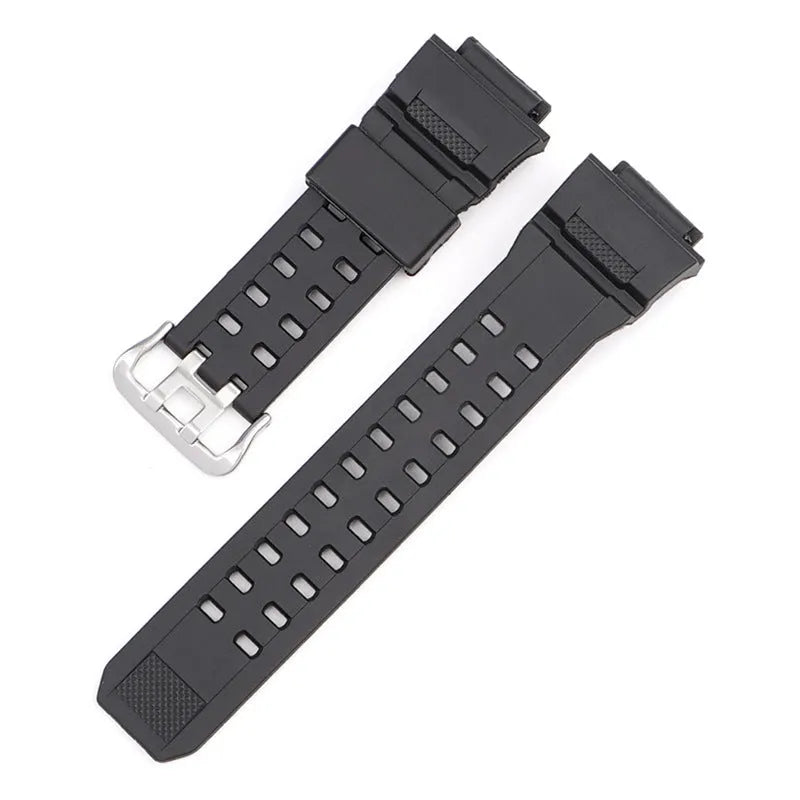 Camouflage pattern TPU watch strap with silver buckle measuring 12+7cm length