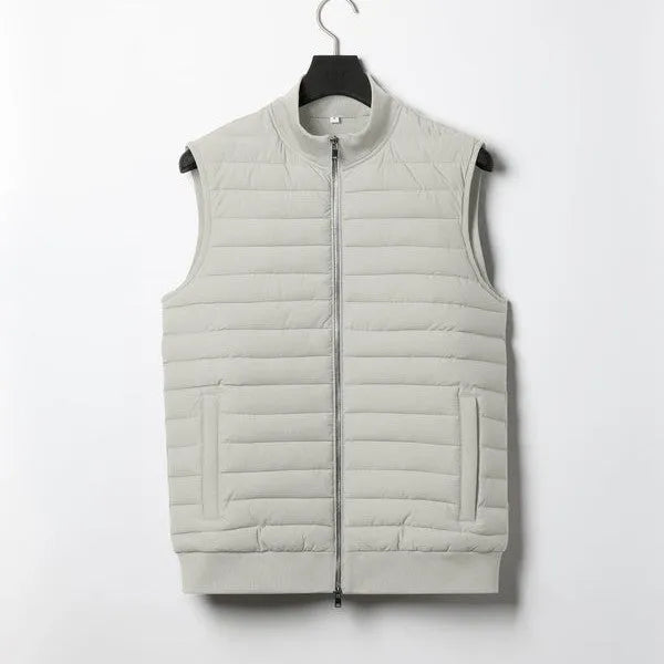 European and American down jacket vest in light stand collar style, corduroy fabric, available in black, light gray, navy blue, sizes M to XXXL