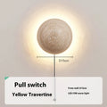 Vintage semicircle wall lamp with yellow cave stone shade and iron mounting