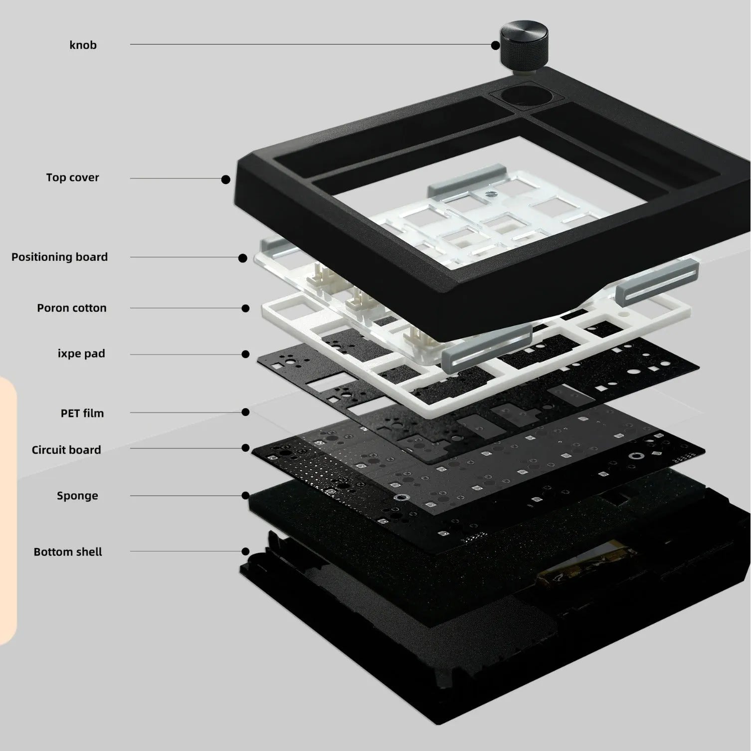 Black and white wireless mechanical numeric keyboard with three connectivity modes