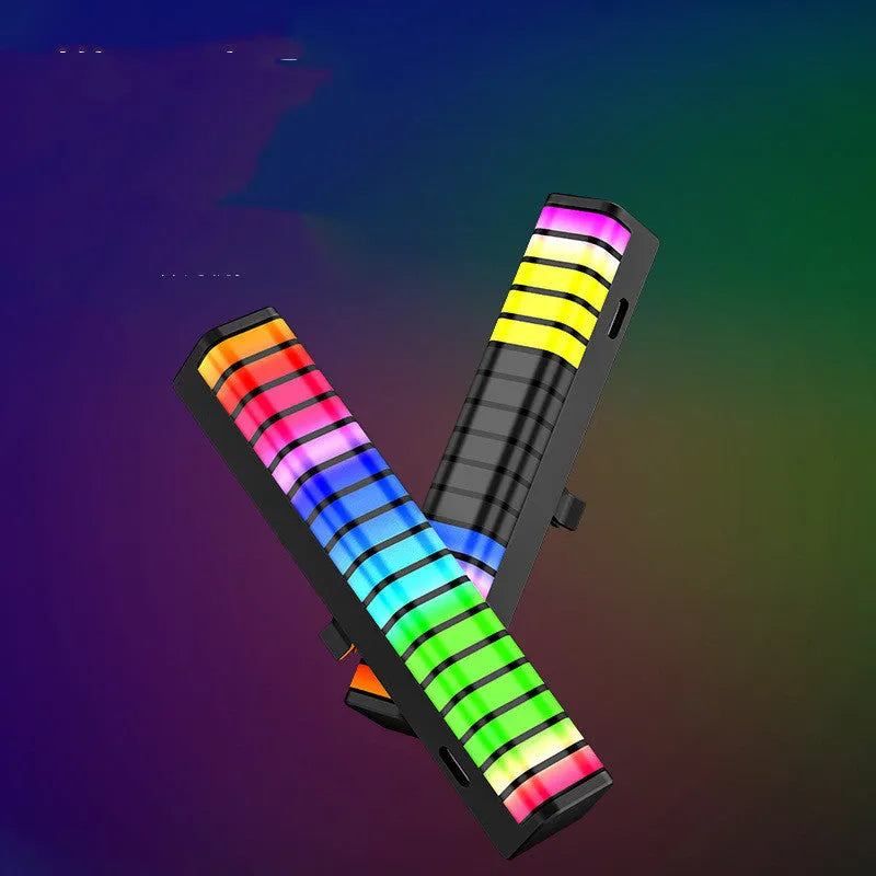 Voice-activated rhythm car mood light in bright colour, ABS strip design for air outlet USB power