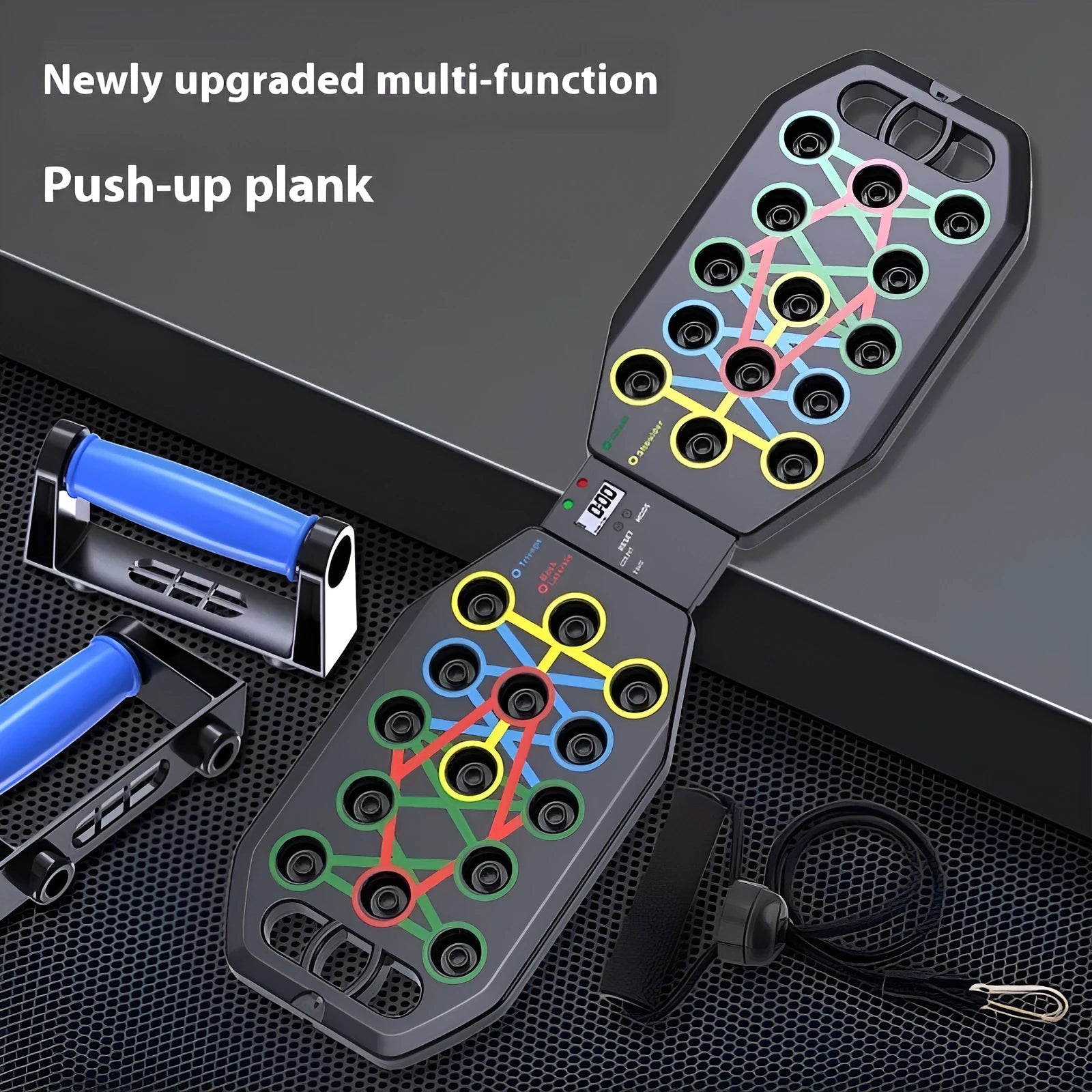 Home multifunctional push up training board with ABS construction and multiple hand positions for different exercises