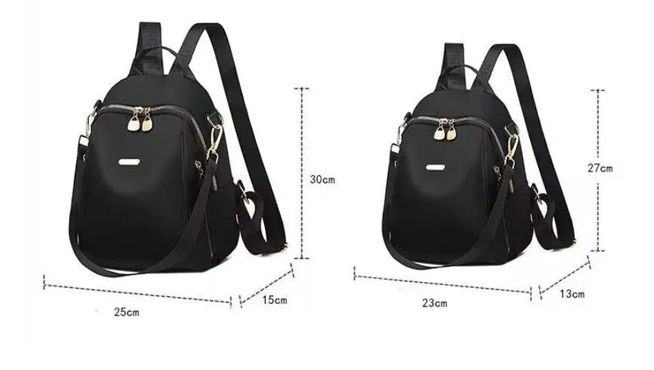 Women's Oxford cloth casual travel backpack in urban simplicity style with sewing line detail and sandwich pocket