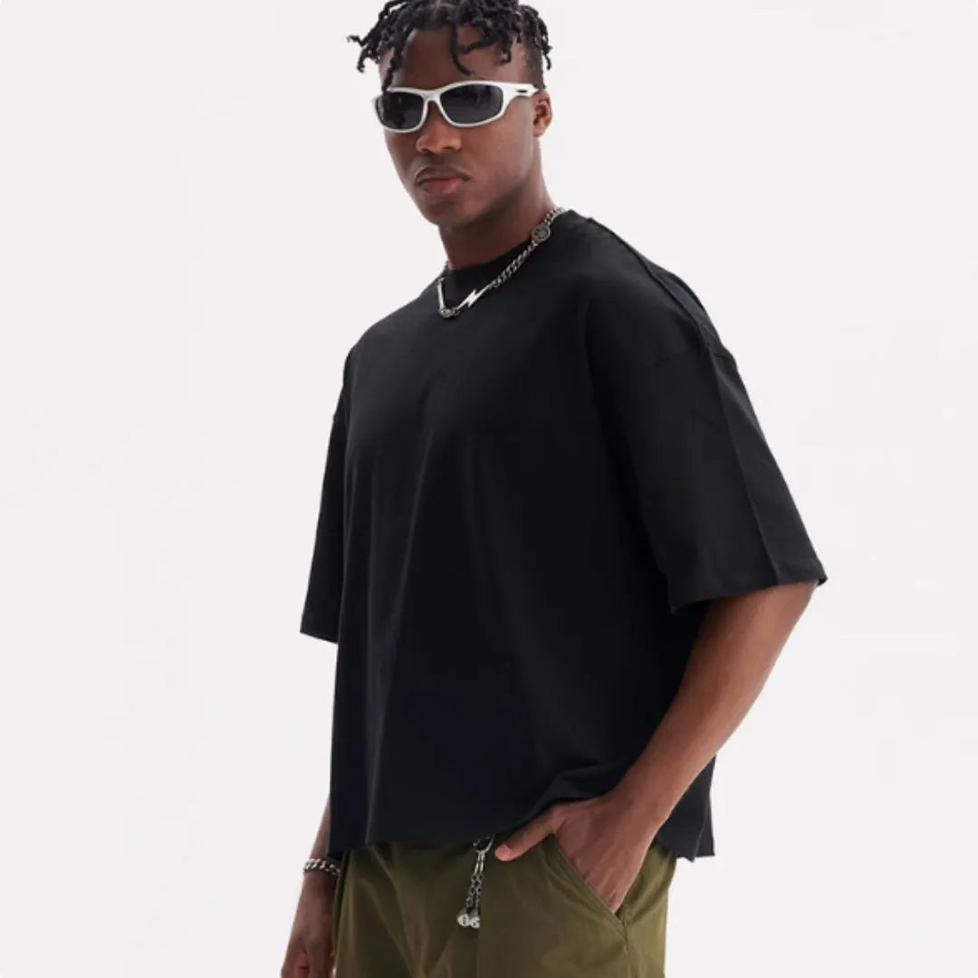 Men's pure cotton American style loose fit t-shirt in multiple colours