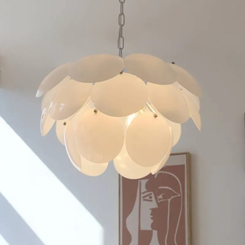 Modern French simplicity glass pine ceiling light, 45cm or 55cm diameter, 110V for living room and bedroom