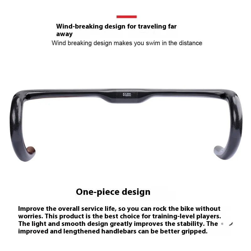Carbon fibre road bicycle drop handlebar in Black Grey Silver UD pattern, shown in Matte and Bright finishes.