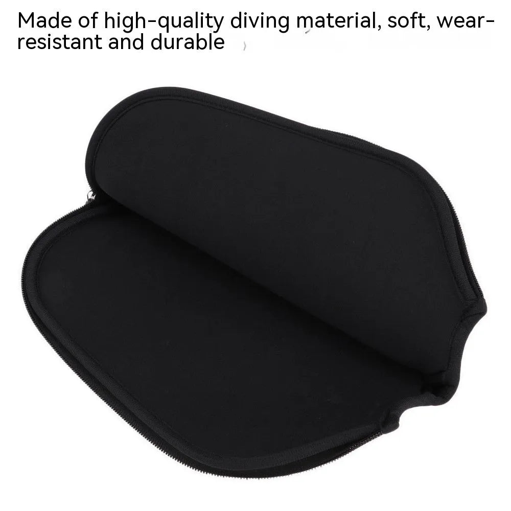 Black neoprene protective sleeve for a table tennis racket handle.