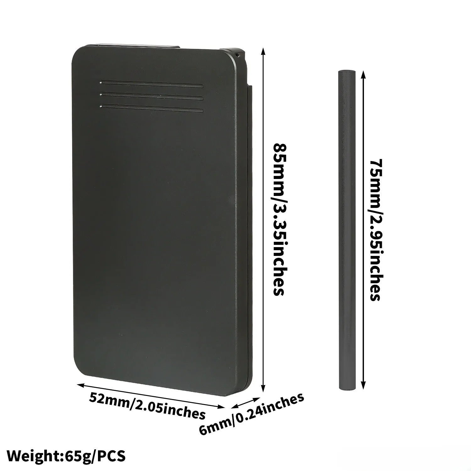 83mm long metal push-pull cigarette case with bottle opener in gold finish