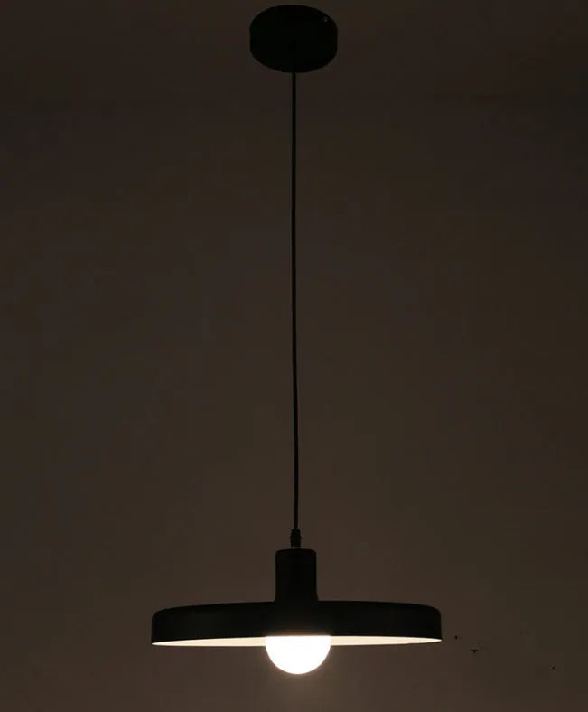 Aluminium alloy coffee shop chandelier in black, shown in three size options: 35cm, 50cm, and 60cm diameter.