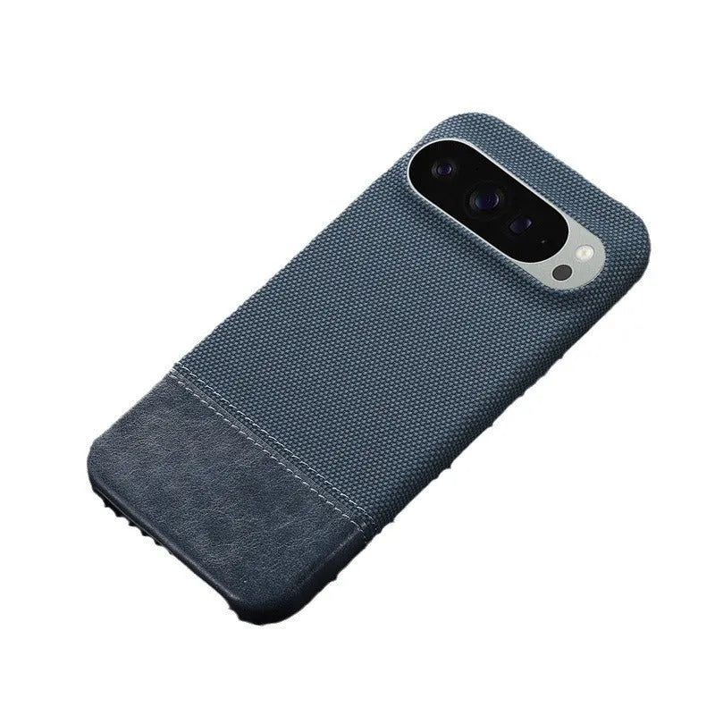 Black lambskin anti-fall phone case with plaid pattern for Google Pixel 8 Pro