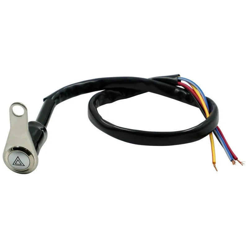 Black stainless steel motorcycle double flash switch with light ring and 7mm mounting hole