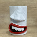 Resin tissue box holder with American style design measuring 8.5 x 14.6cm