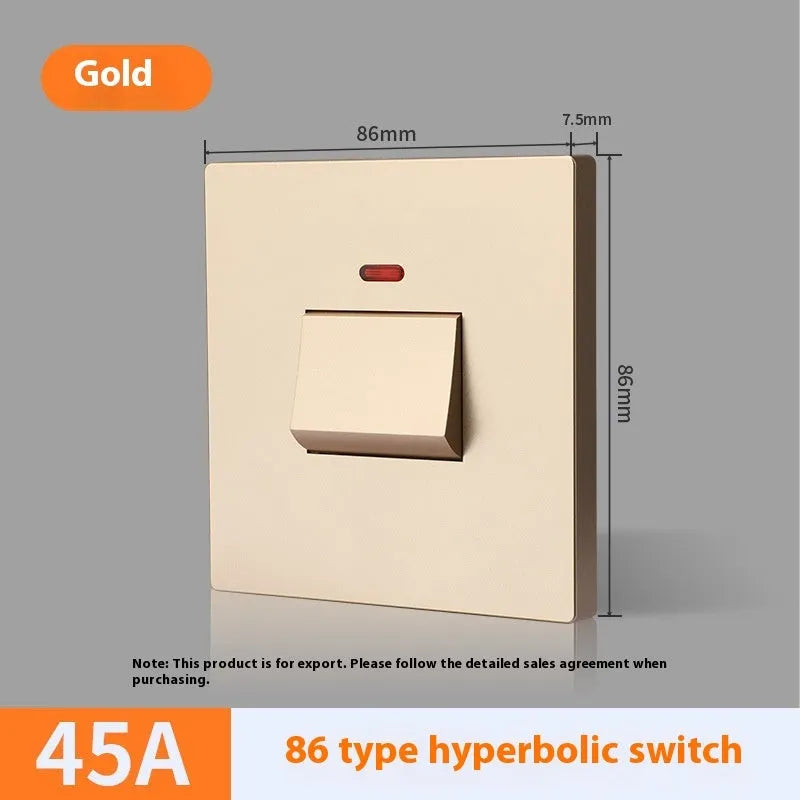 Industrial water heater air conditioner switch with indicator light panel in gold, grey, or white