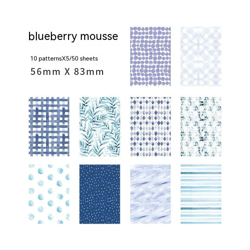 Retro collage material sweet light note paper in dessert colours measuring 56mm by 83mm