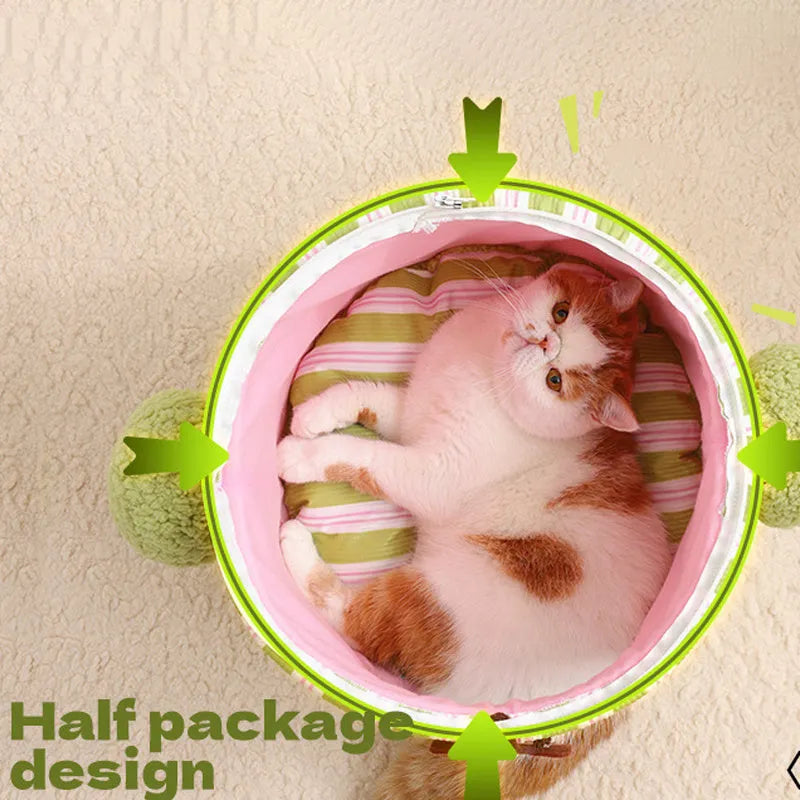 Green polypropylene pet house with tree hole nest design for small dogs or cats indoors