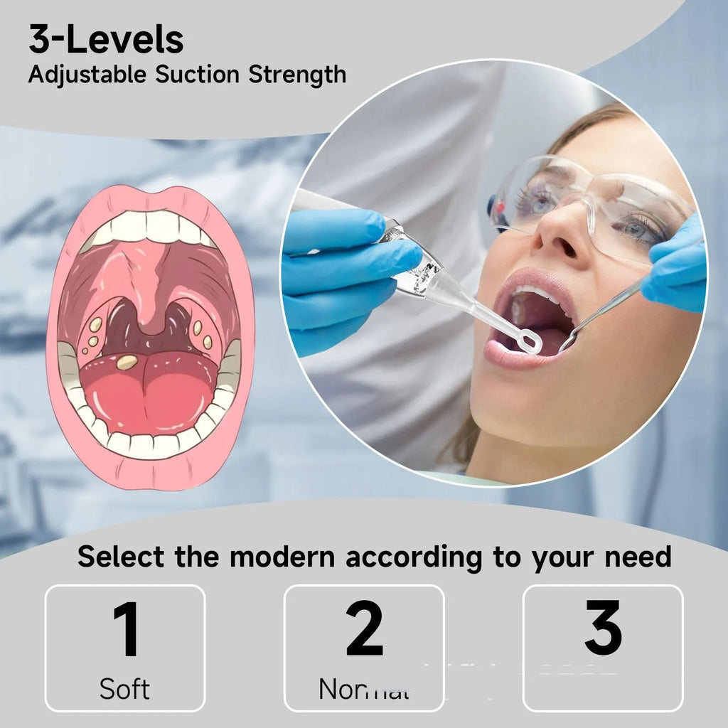 Stainless steel tonsil stone extractor oral cleaning tool set in milky white colour