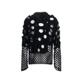 Black men's hooded sweater with pearl decoration, loose thin knit pullover style