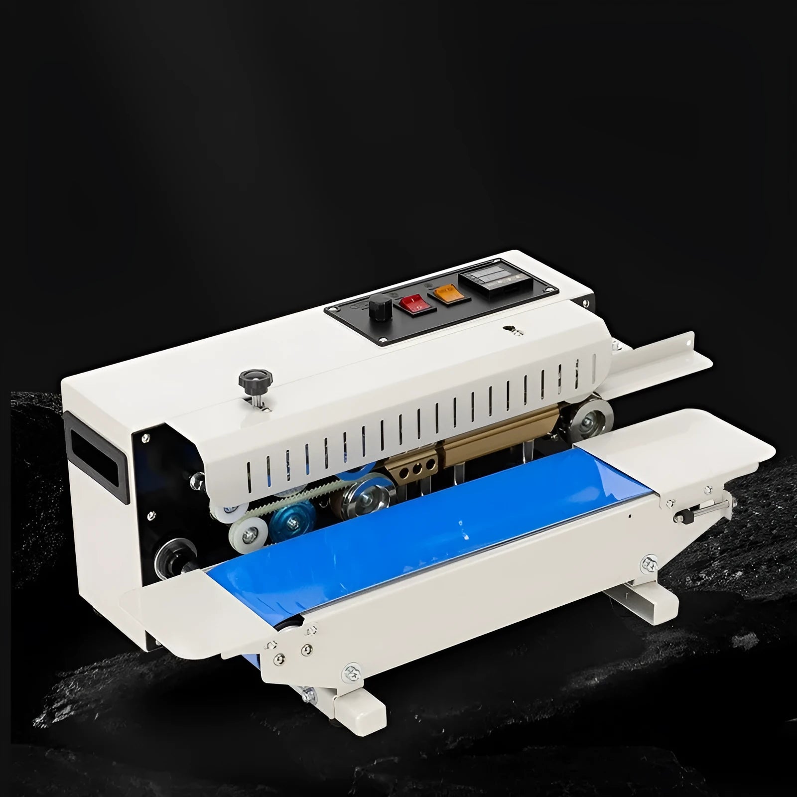 Mini manual sealing machine with steel date stamp for packaging bags and pouches