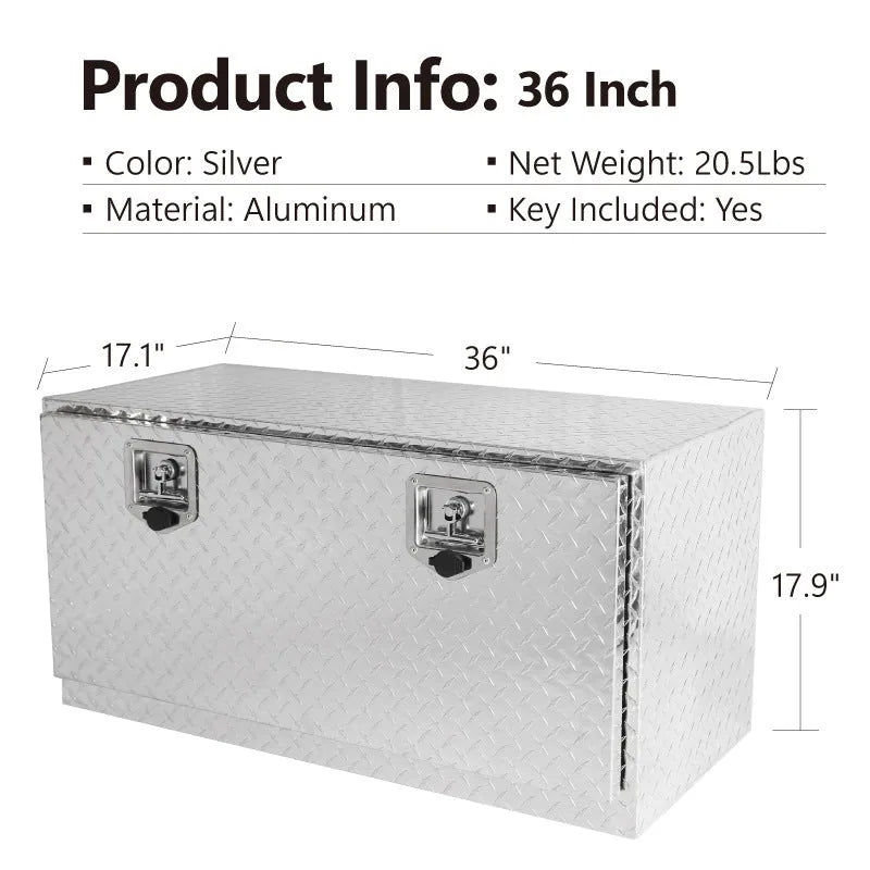 Black 26-inch aluminium alloy toolbox with lockable T Casting Box design.