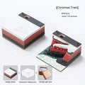 3D sticky note pad for paper carving a Qingshui Temple model with a Christmas train coloured cover.