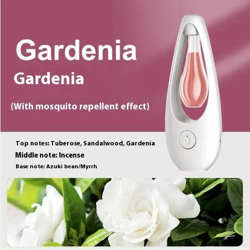 Blue and white ultrasonic plug-in air deodoriser and mosquito repellent diffuser unit.