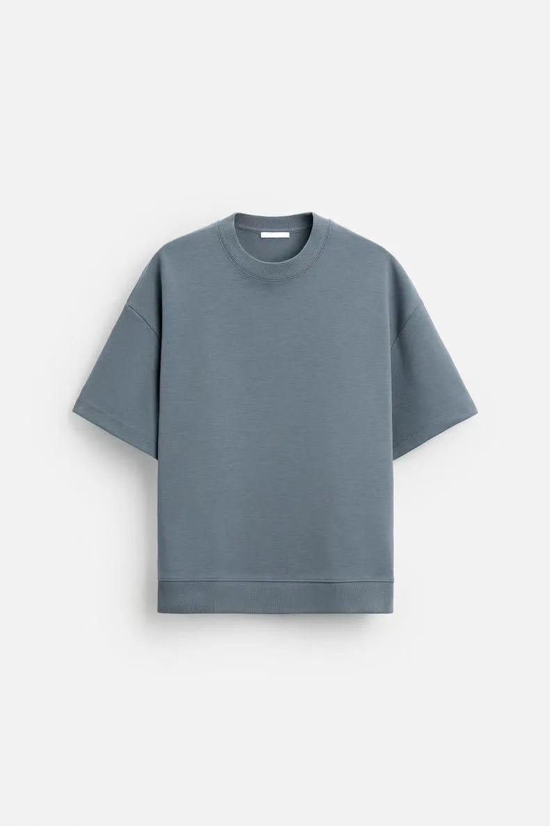 Loose double-sided cloth texture short sleeve and shorts set in polyester available in multiple colours