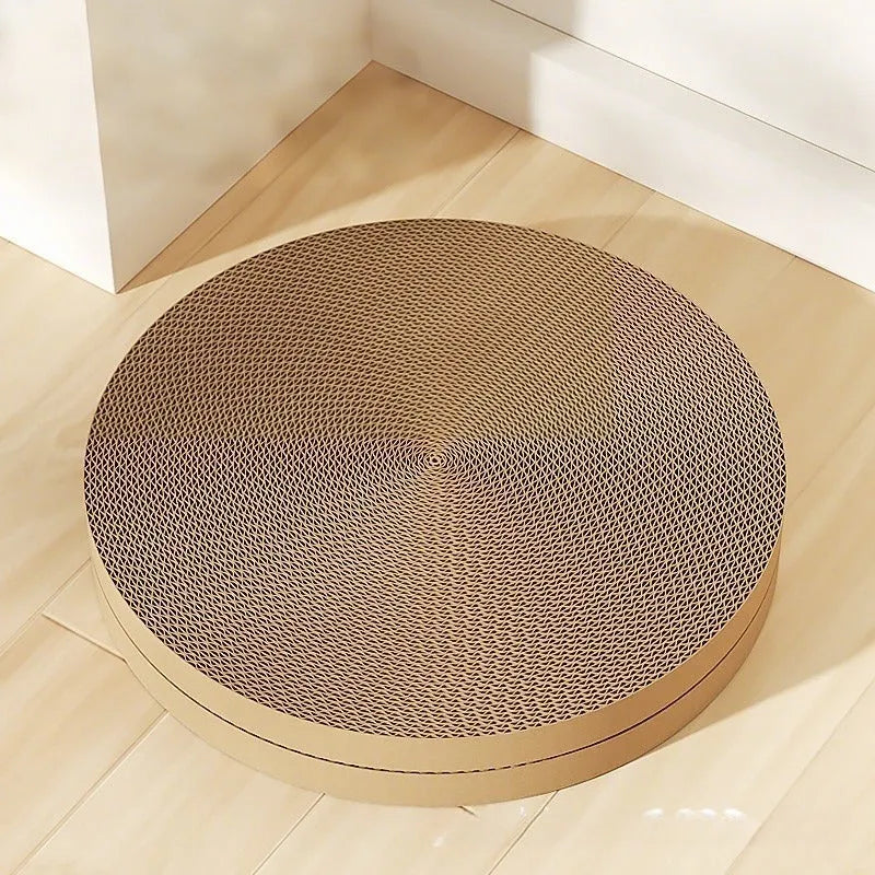 55cm round green cat scratching board with replaceable corrugated cardboard insert