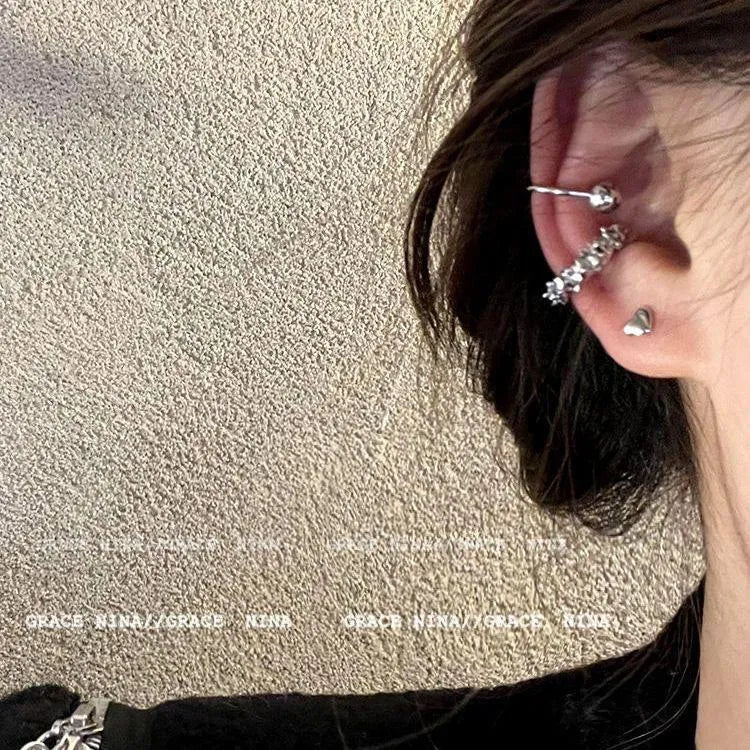 Geometric irregular shaped ear clip earrings with a frosty B4710# finish.