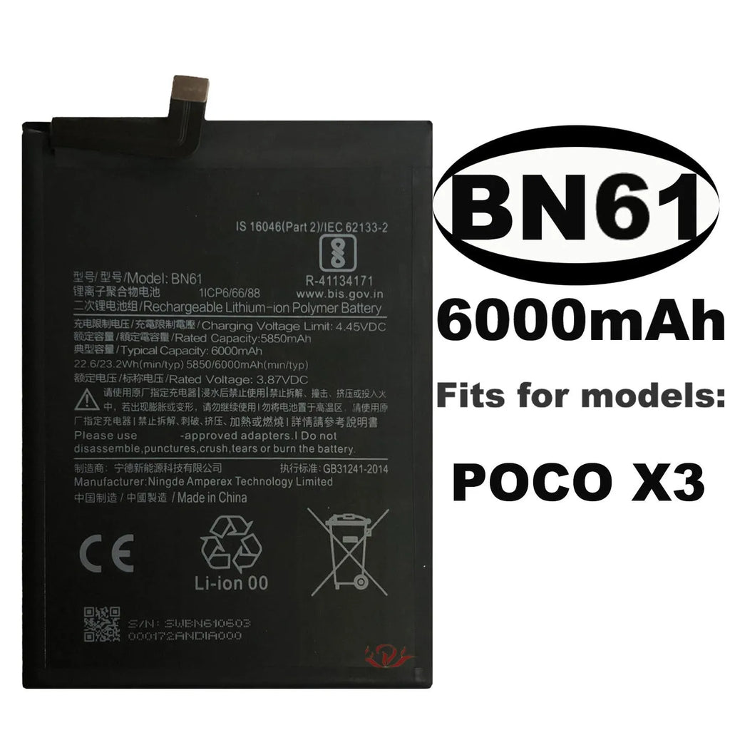 Xiaomi POCO X3 5850mAh standard capacity mobile phone battery replacement
