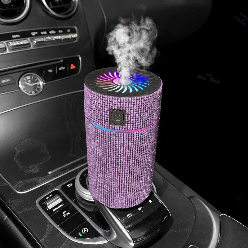 Car mounted air purification humidifier in diamond design with USB power cord