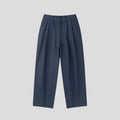 Men's Korean-style loose fit cotton linen trousers in apricot, army green and purplish blue colours