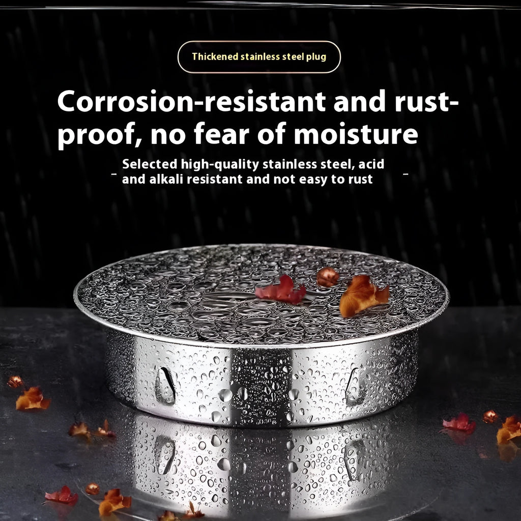 Stainless steel inlay deodorant floor drain seal cover for 201to160 tube plug