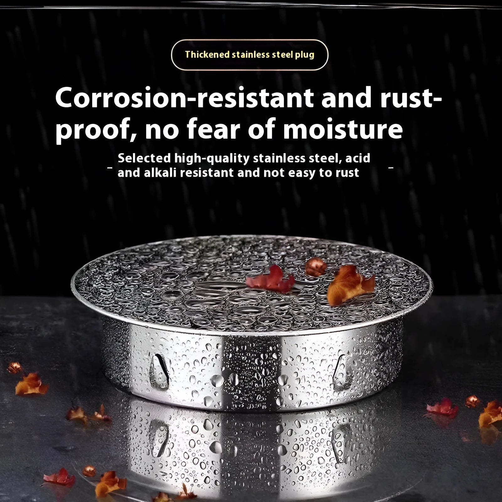 Stainless steel inlay deodorant floor drain seal cover for 201to160 tube plug