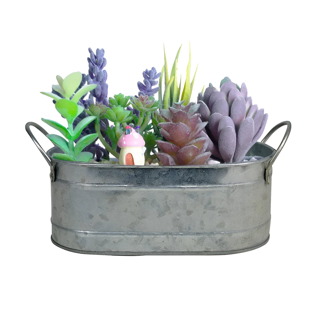 Iron metal succulent flowerpot desktop style plant container for cactus and drought-resistant plants