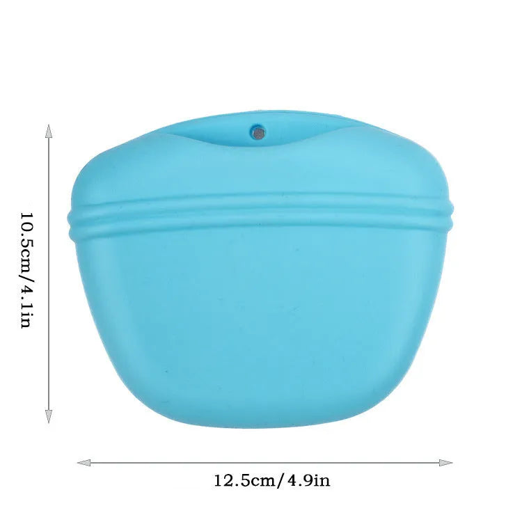 Silicone dog training waist bag with clip and magnet closure in multiple colour options