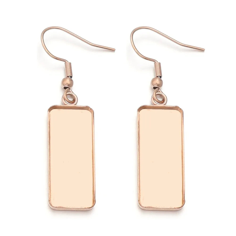 DIY jewellery earring accessory in stainless steel with electroplated finish and Huizhou style pattern