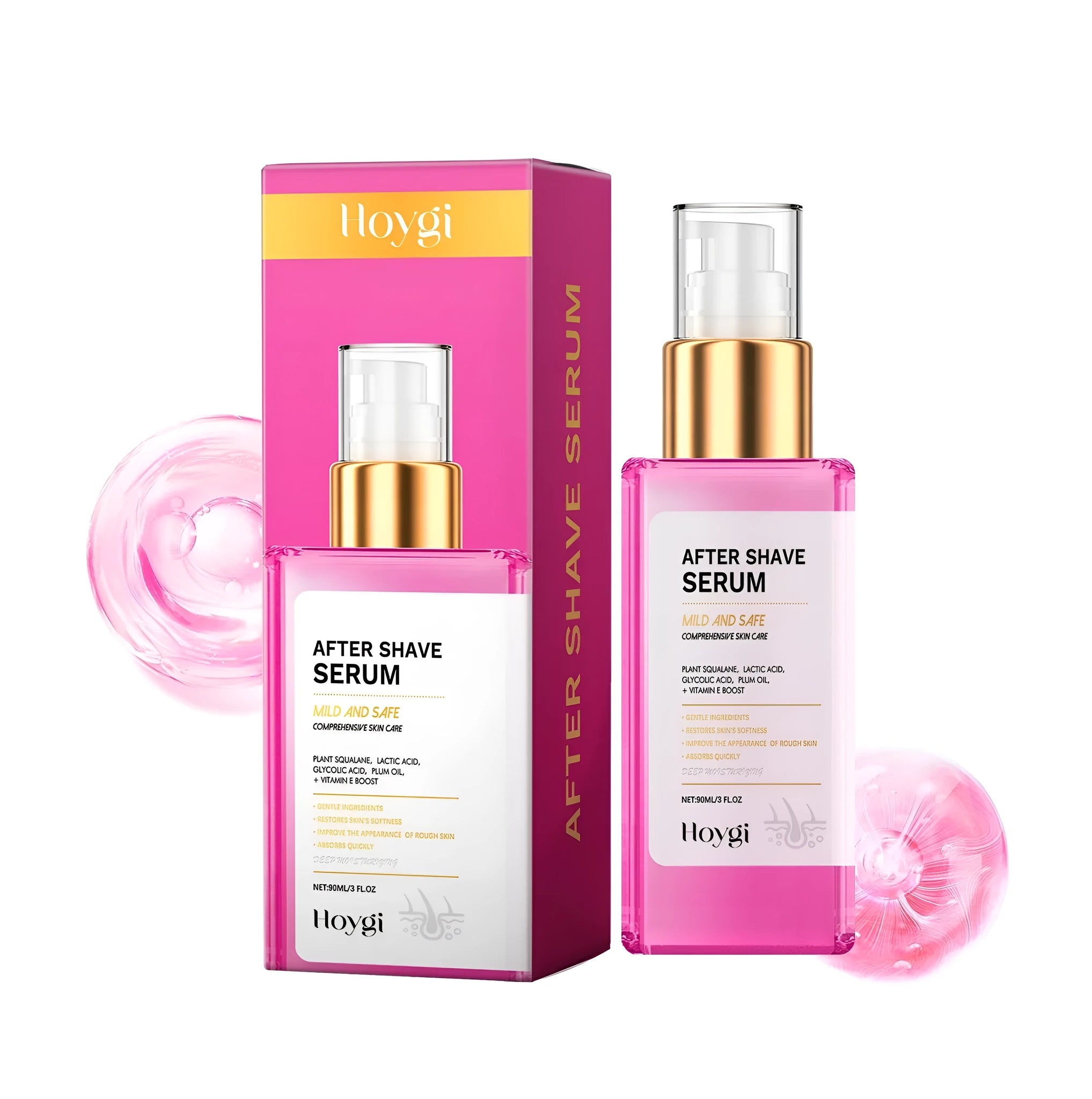 60ml bottle of after shave hair removal repair liquid with glycolic acid and lactic acid