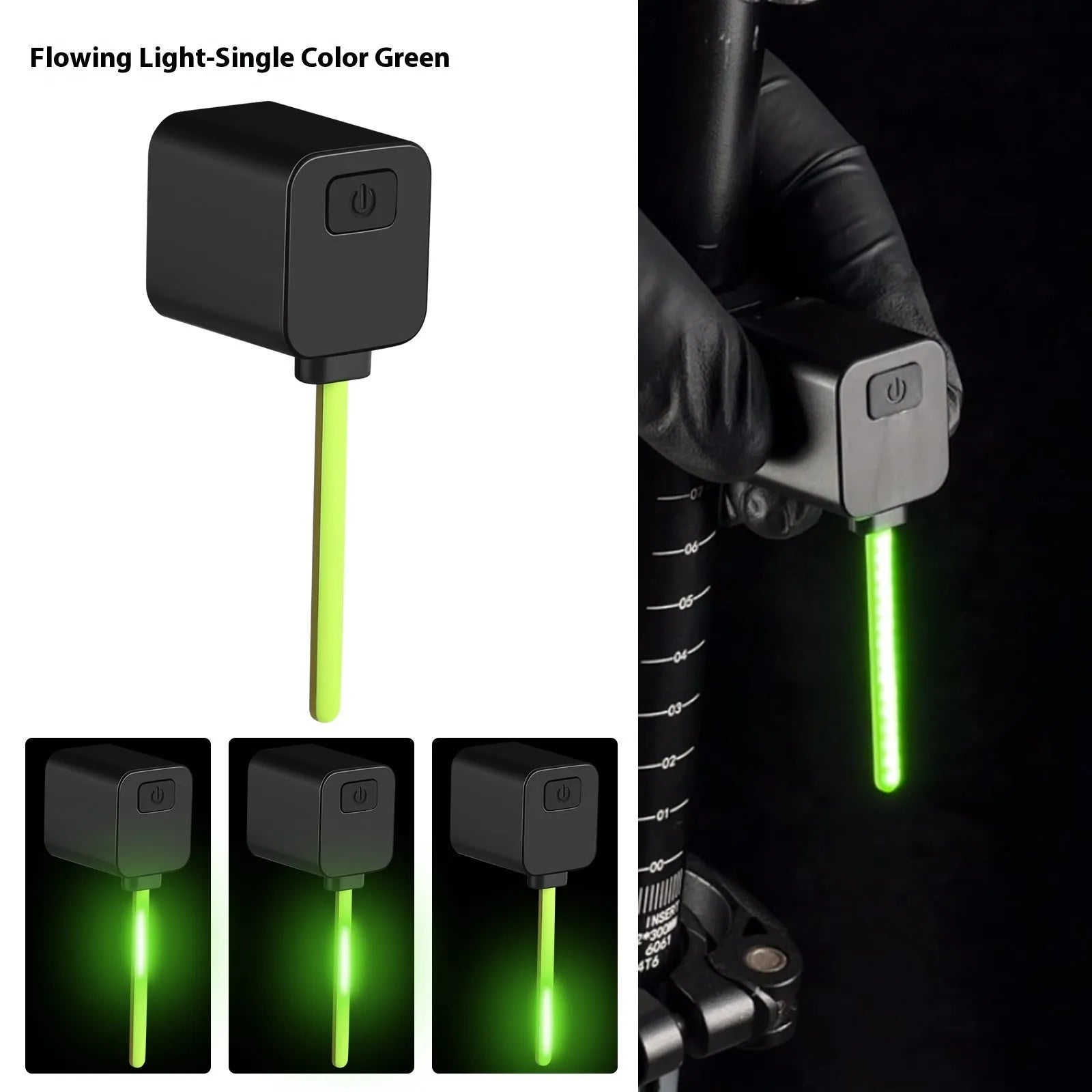 Bicycle taillight with running water illumination effect mounted on seat tube