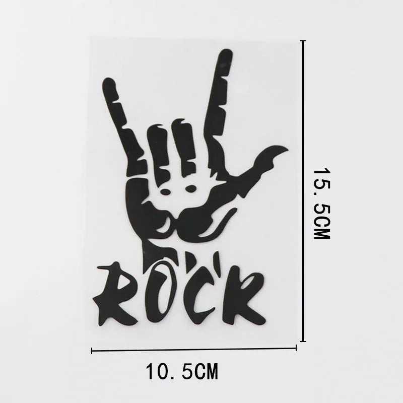 White ROCK creative car sticker personalised with letters on paper decal 10.5x15.5cm