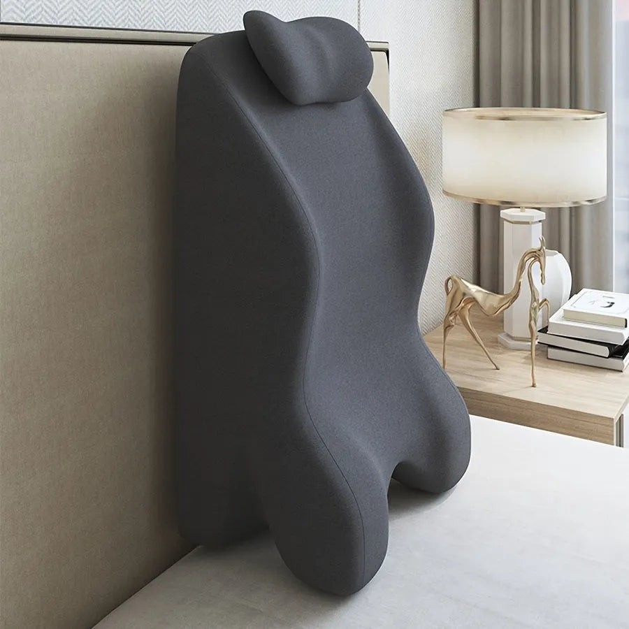 Stomach sleeper pillow for prone position support in blue, dark grey, green, and light grey colour options
