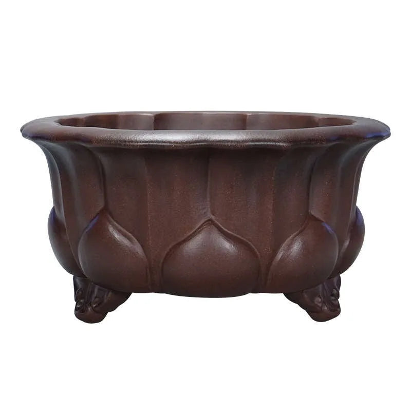 Purple sand succulent bonsai pot 37x37x20cm with antique Chinese classical styling