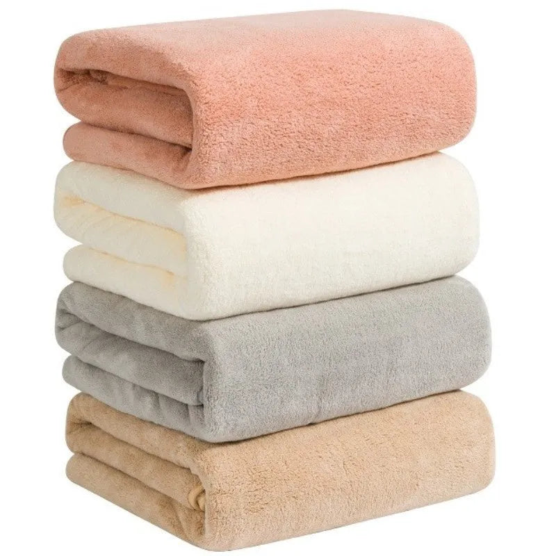 Baby's super soft non-gauze bath towel in milk coffee colour with plain weave fabric